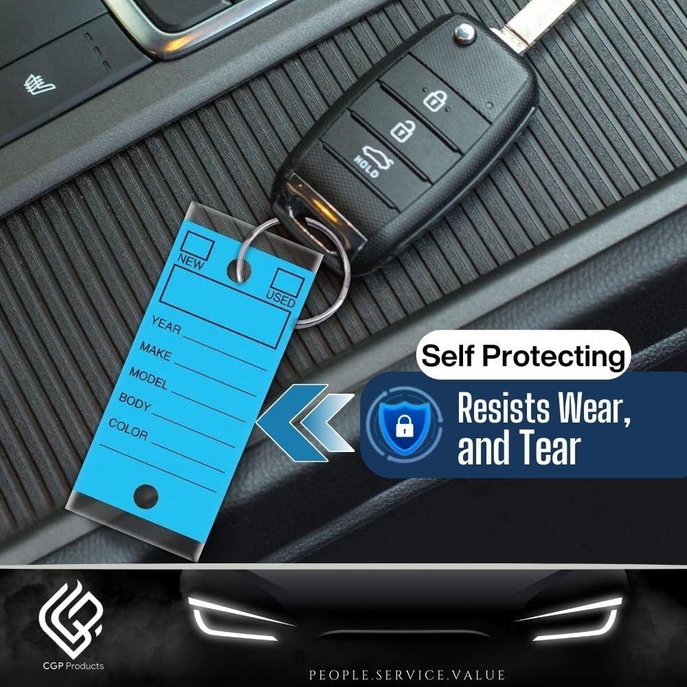 1 Box 250 Tags Genuine VersaTag Blue Auto Dealership Laminated Paper Key Tags