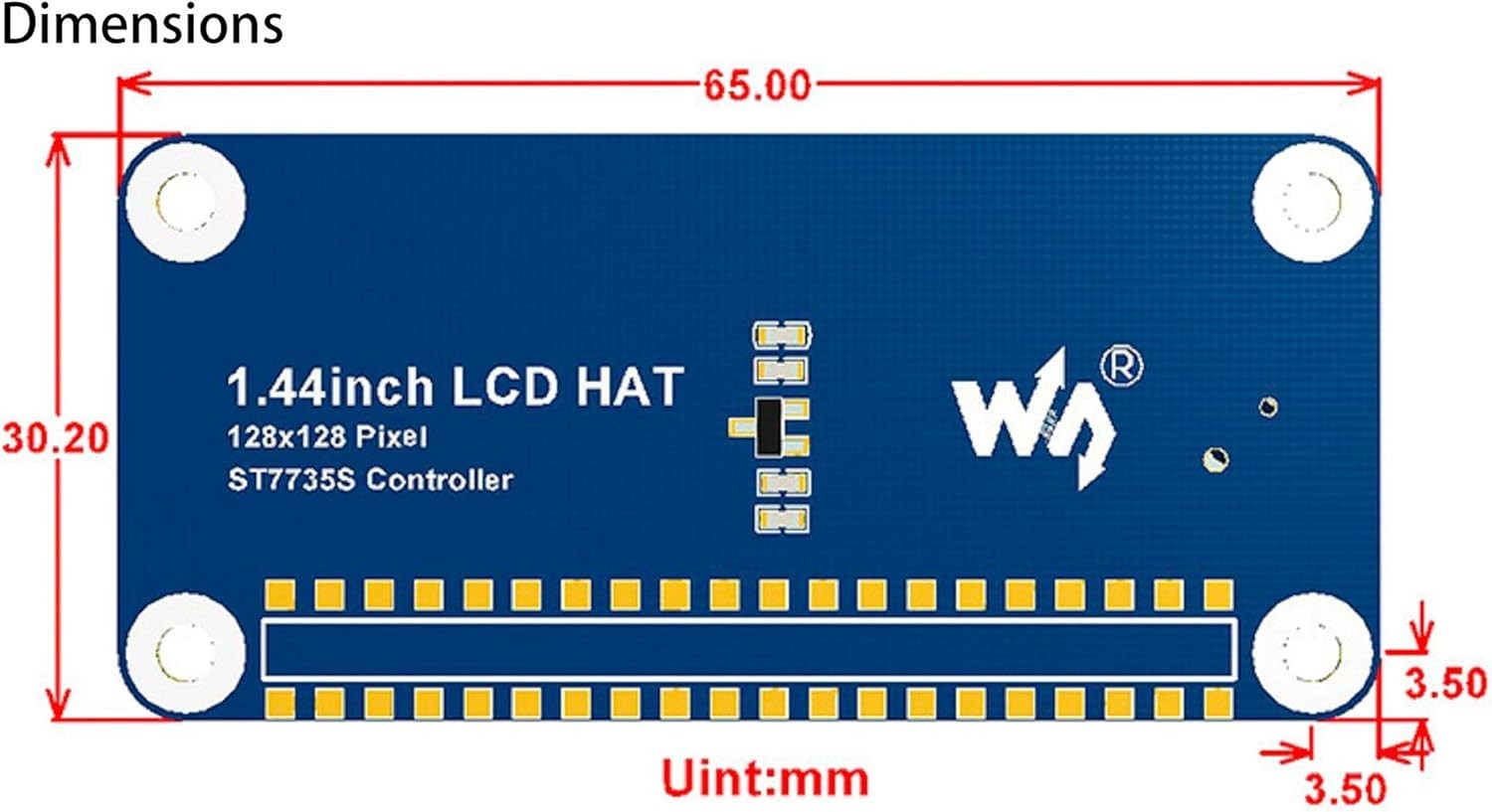 1.44-Inch High-Resolution LCD HAT for Raspberry Pi: LED Backlight and Controls