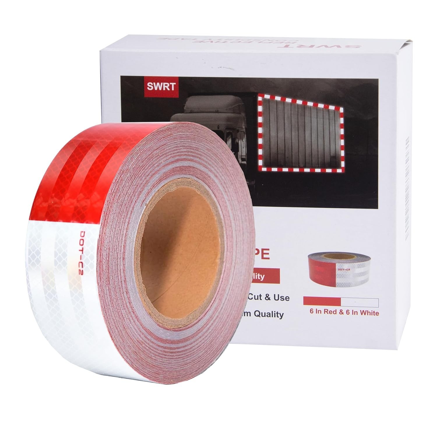 2 Inch x 160 Feet DOT-C2 Reflective Tape Red White Reflective Tape Outdoor Wa…