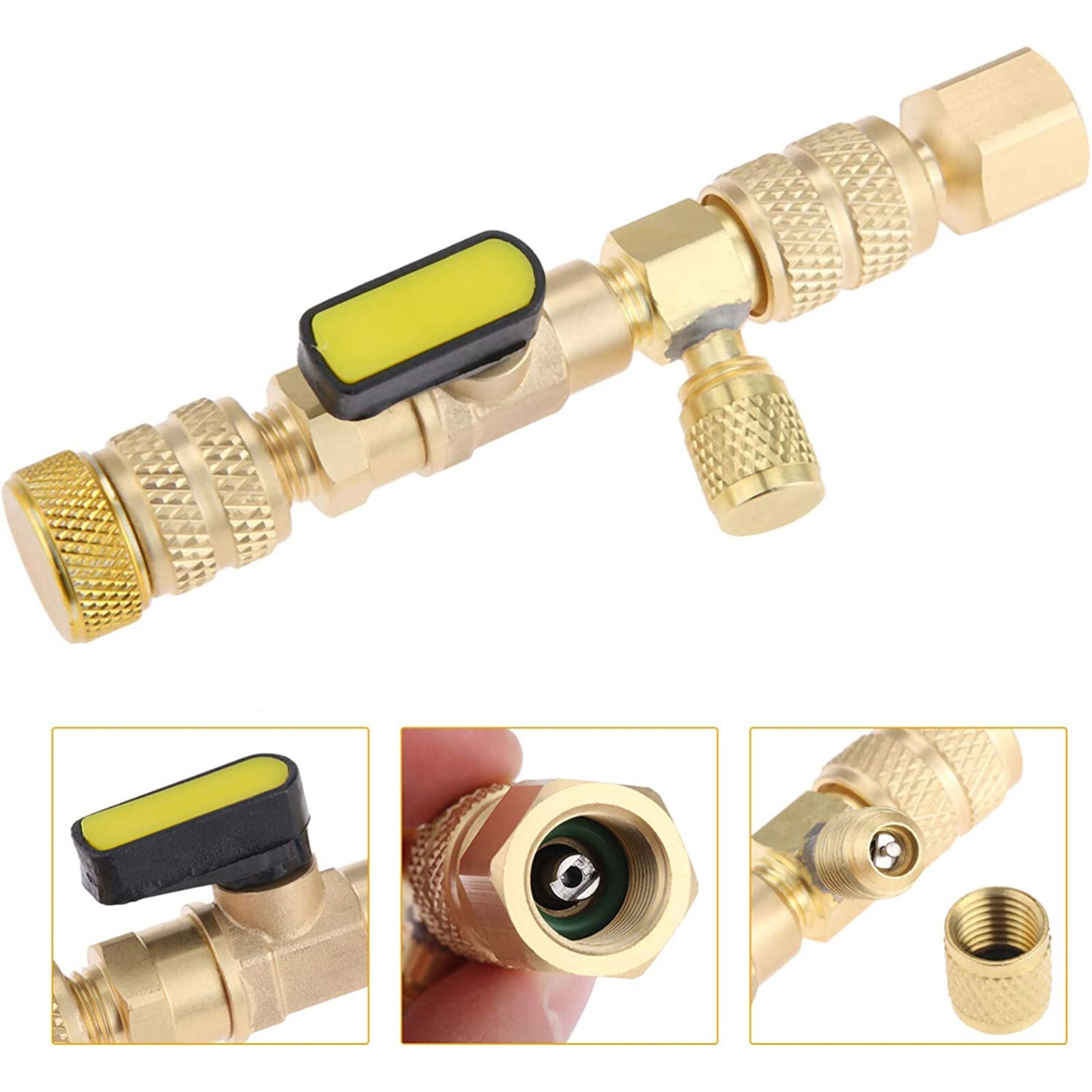 HVAC Tool AC Schrader Valve Core Remover Dual Size 1/4 + 5/16 Port Installer NEW