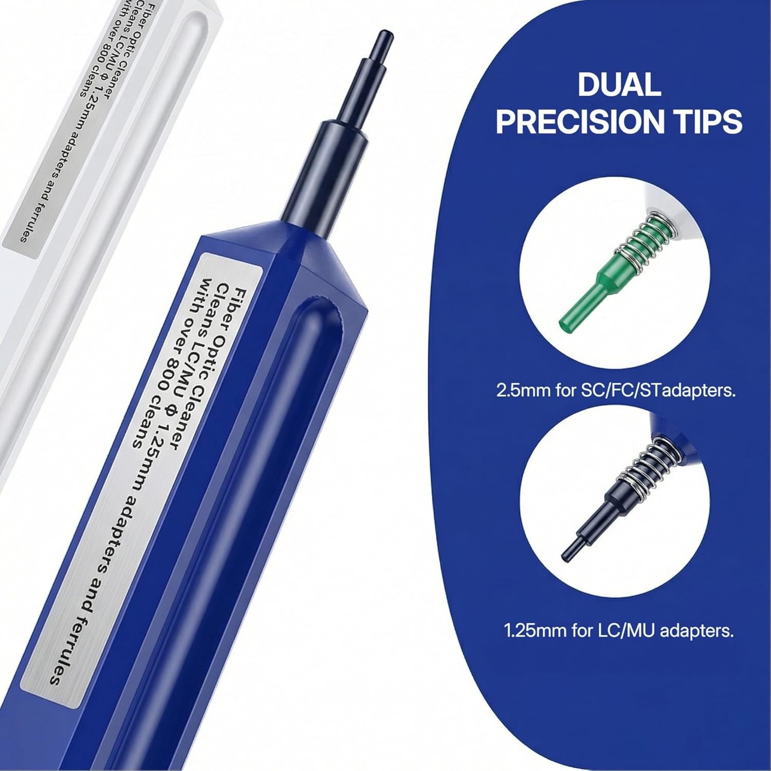 Fiber Optic One Click Cleaner Pen Push Type Connector End Face Cleaning Tool LC