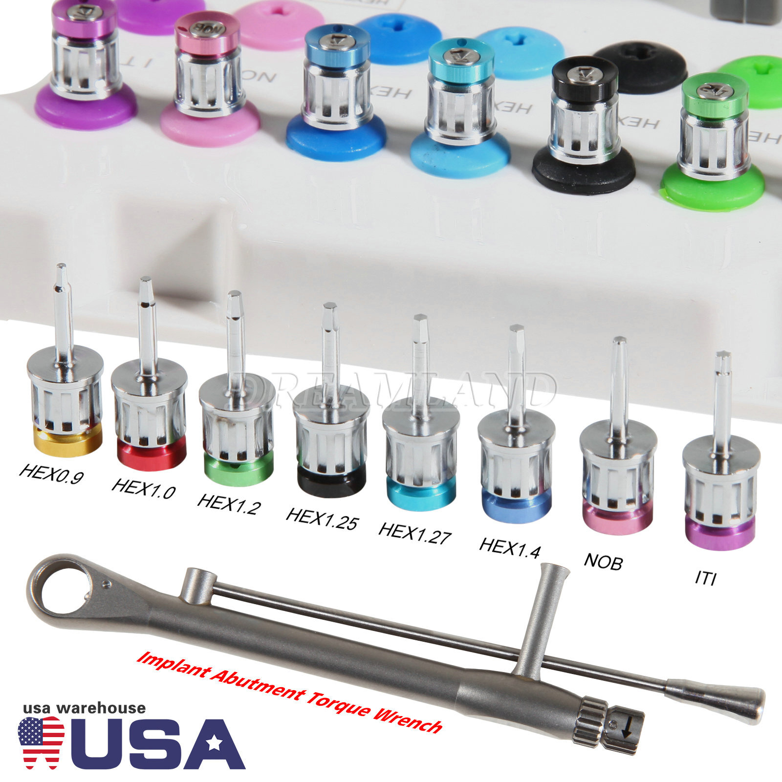 Universal Implant Prosthetic Driver Kit Torque Wrench Manual Screwdriver