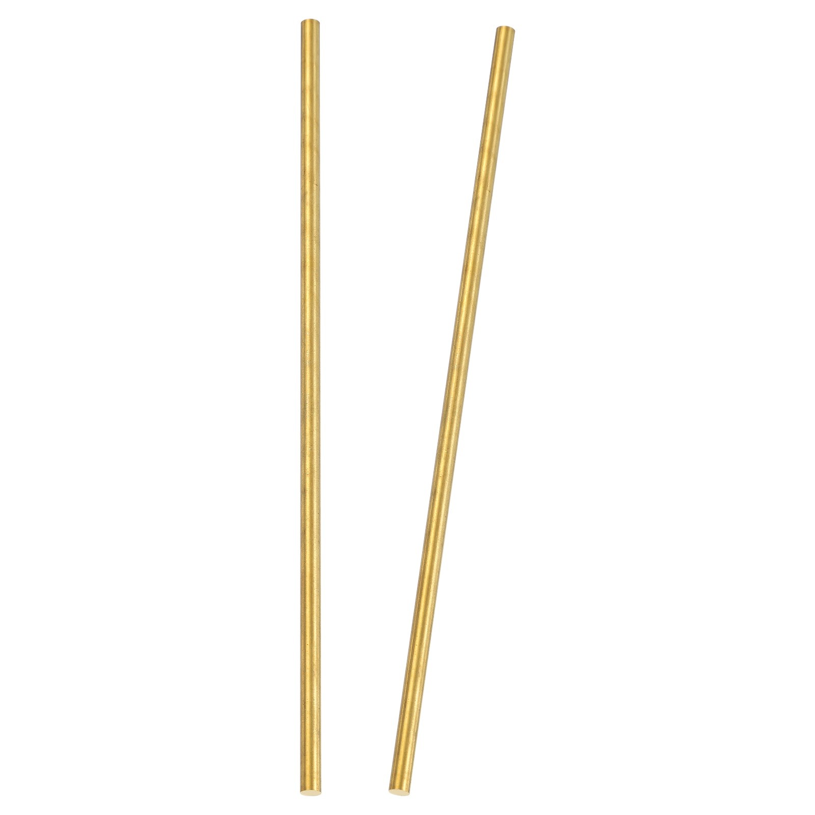 2 Pcs 8mm Dia. 32cm / 12.6 Inch Length Round Brass Rods, Brassy