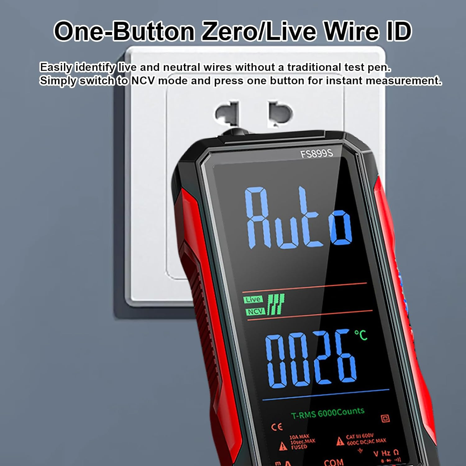 2026 Upgraded FS899L Digital Multimeter, Color Screen, USB-C with 16Pcs Silicone