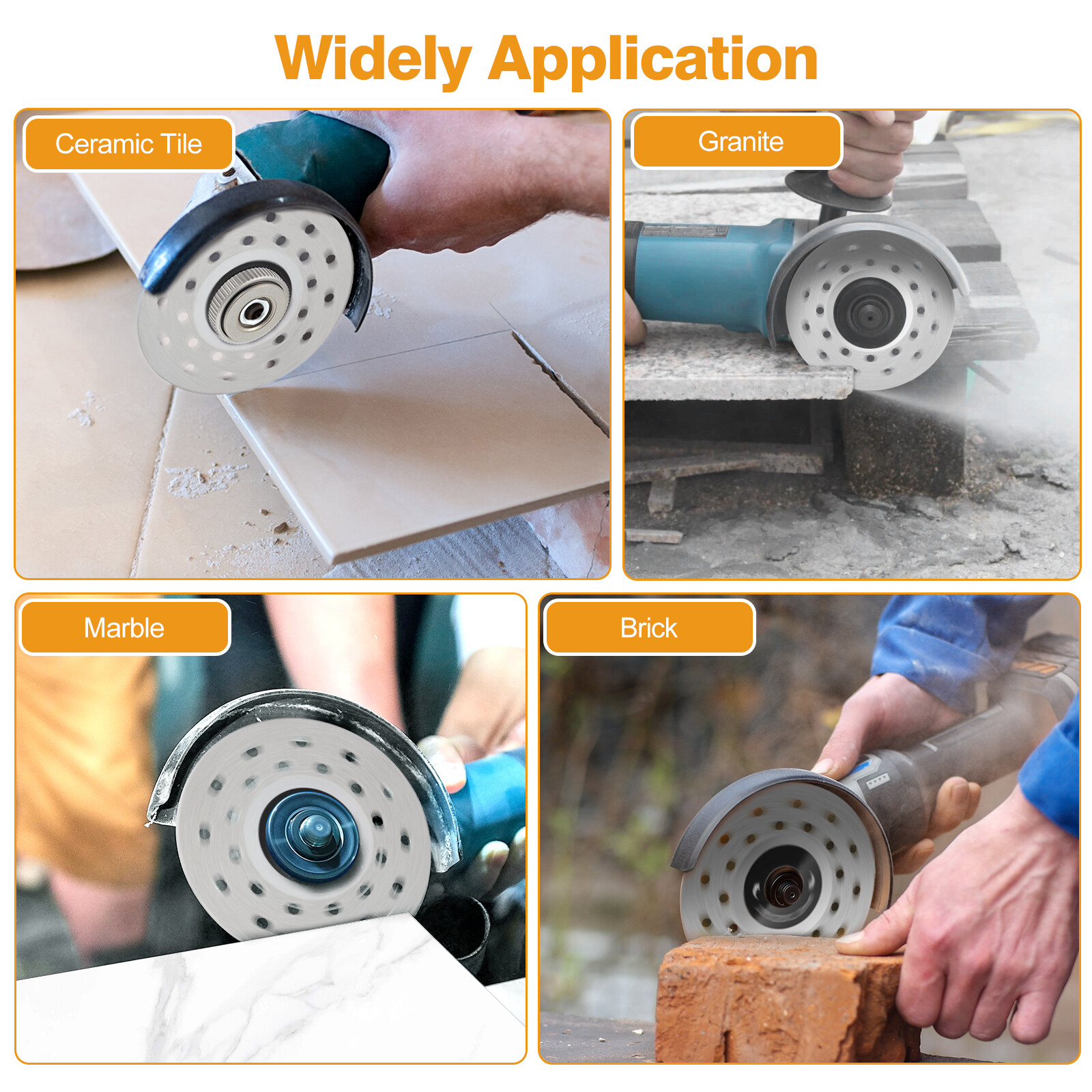 6PCS 4″ Rock Slab Grinding Disc Diamond Tile Cutting Saw Blade for Angle Grinder