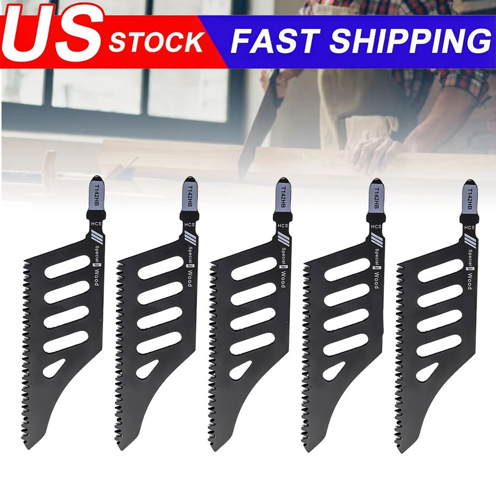 for Wood Flush Cutting Jigsaw Blade 5Pcs Irregular Curve Saw Blade with Handle ↕