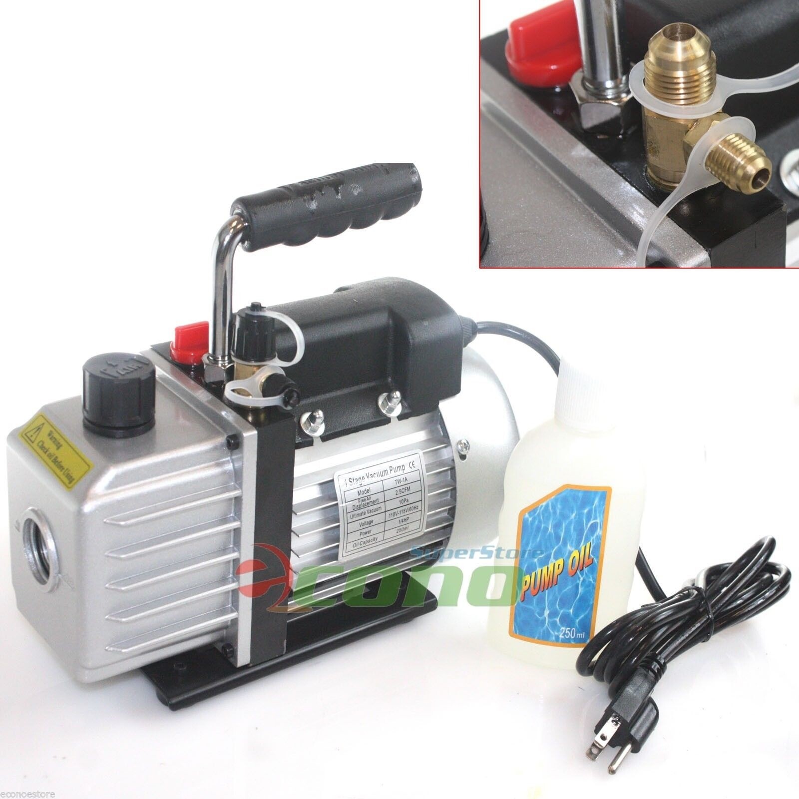 3CFM ROTARY VANE HVAC DEEP Air Vacuum Pump For R134A & R12/R22 R410a Charging