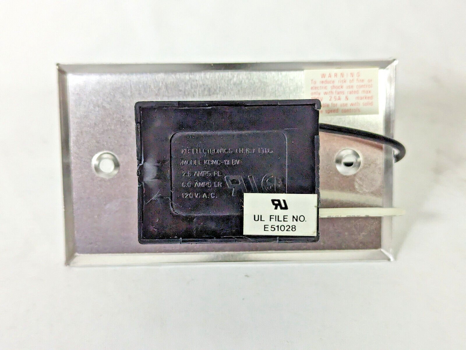 KB Electronics LT-30 KBMC-13BVK 2.5A 120VAC Wall Mount Speed Control Unit