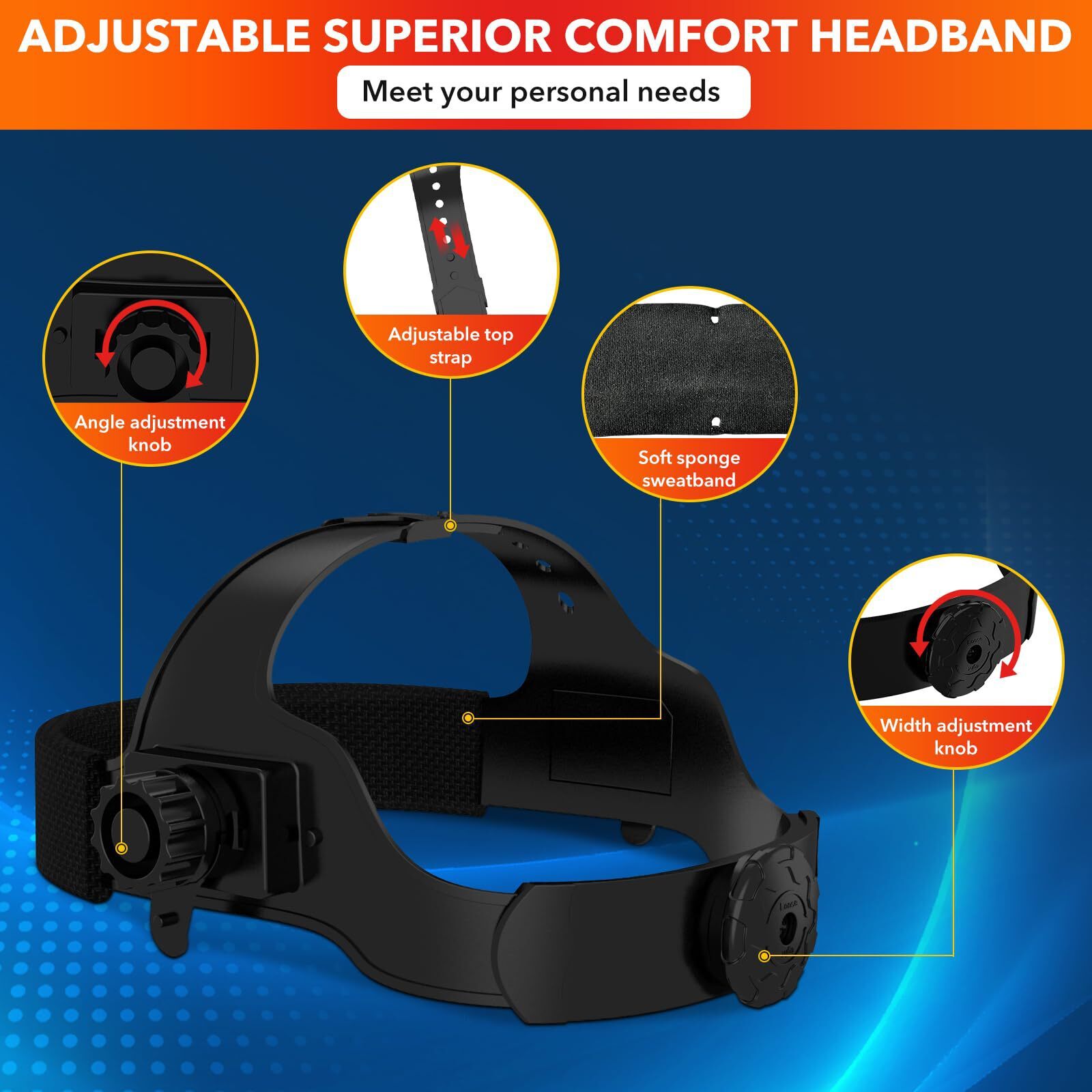 True Color Auto Darkening Welding Helmet w/ LED Light, Large View, 4 Arc Sensors