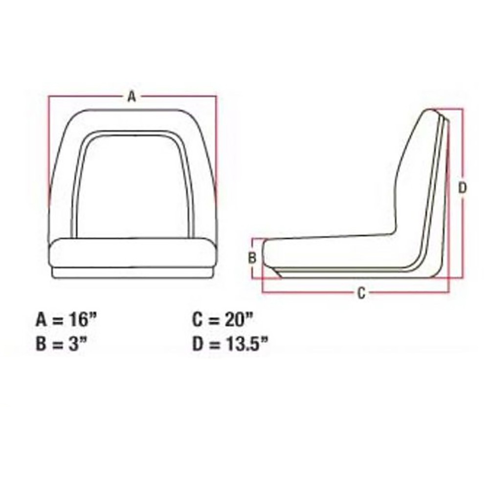 Compact Tractor Flip Seat with Brackets Fits Ford NH 1510 1710 1910 Black Vinyl