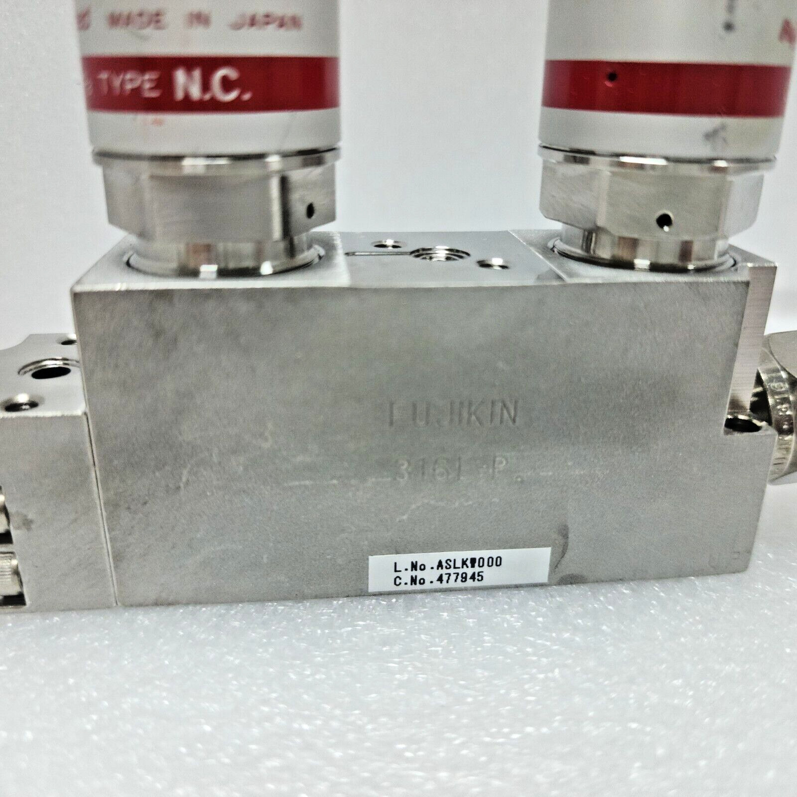 Fujikin 0.5-0.6MPa,Type N.C., C No. 477945 Valve Assembly,Used,Jp +97138