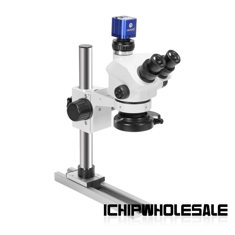 HY-5100-HG7045 7-50X Slide-rail Base Microscope Camera Stereo Trinocular Lens