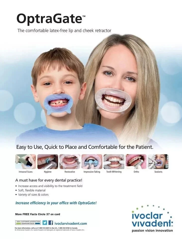 10 Piece Ivoclar Vivadent Optragate Dental Soft Lip & Cheek Retractor (Free Ship
