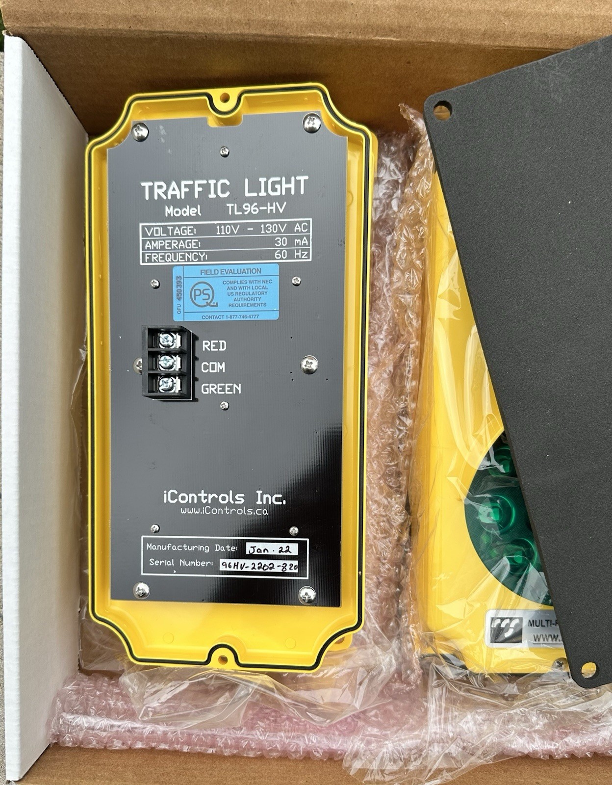 MFE-0022-Y LED Stop & Go Communication Package 110V-130V AC MULTI-FAB PRODUCTS