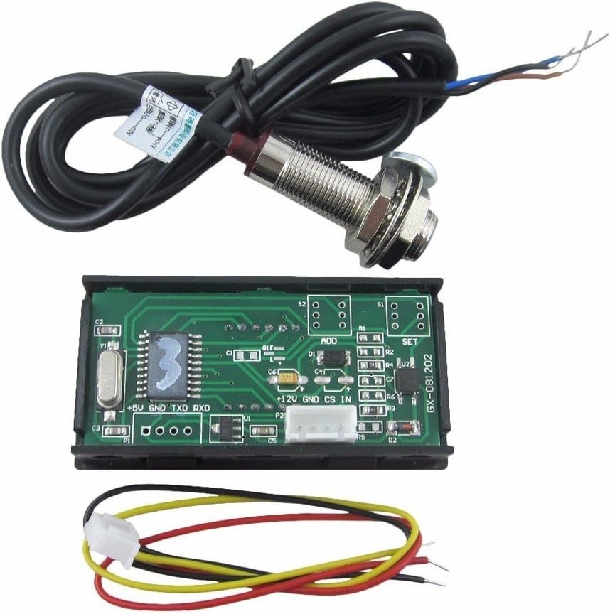 Accurate 5-9999RPM Digital Tachometer with Green LED and Hall Sensor Included
