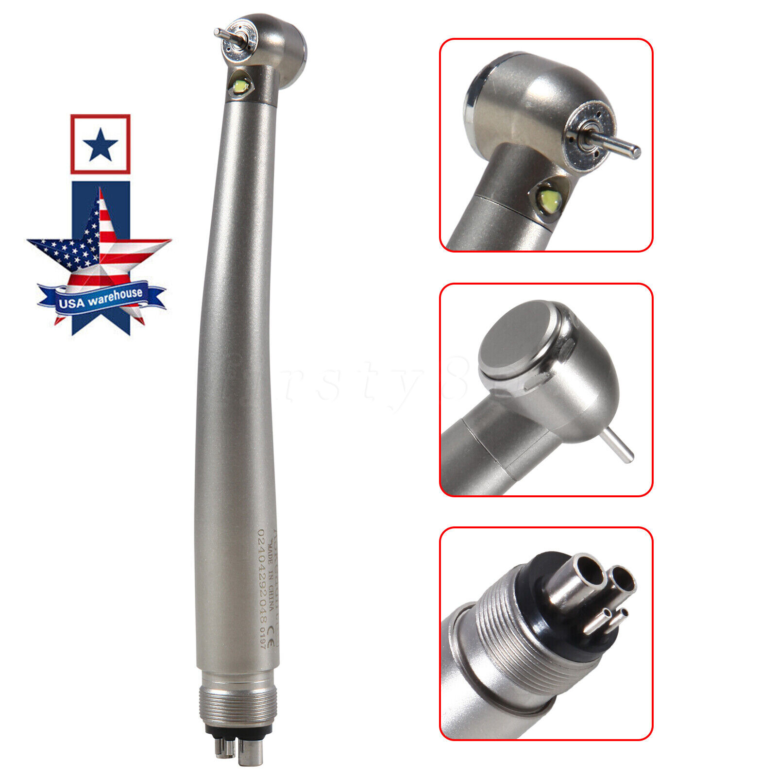 Askeadnt Dental LED E-generator Fiber High Speed Handpiece Air Turbine 4 Holes