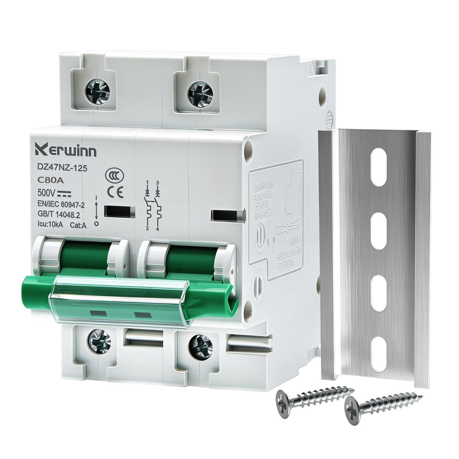 Miniature Circuit Breaker 500V DC Circuit Breaker 2Pole 125Amp din Rail Break…