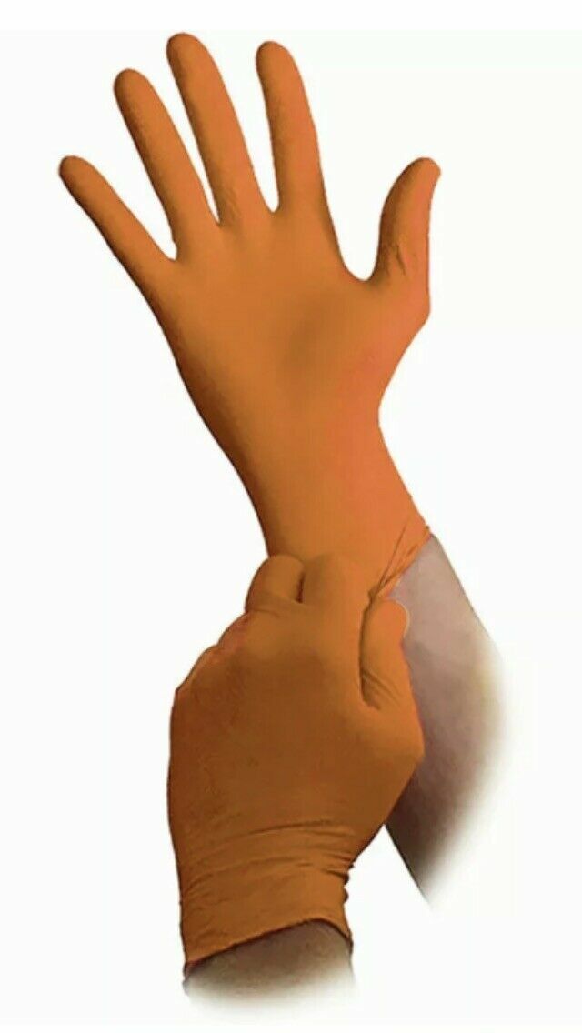 XXL ORANGE LIGHTNING NITRILE GLOVES 6 mil with pH5.5 (NEW Box of 20 Gloves)