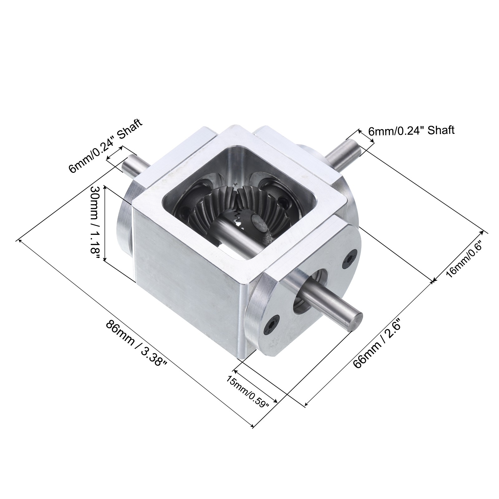 90 Degree Right Angle Bevel Gearbox Double Output Shaft 1M 20 Teeth