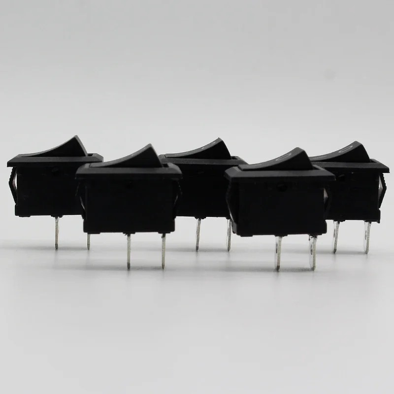 5Pcs/Lot Black Push Button Mini Switch 6A-10A 110V 250V KCD1 2Pin Snap