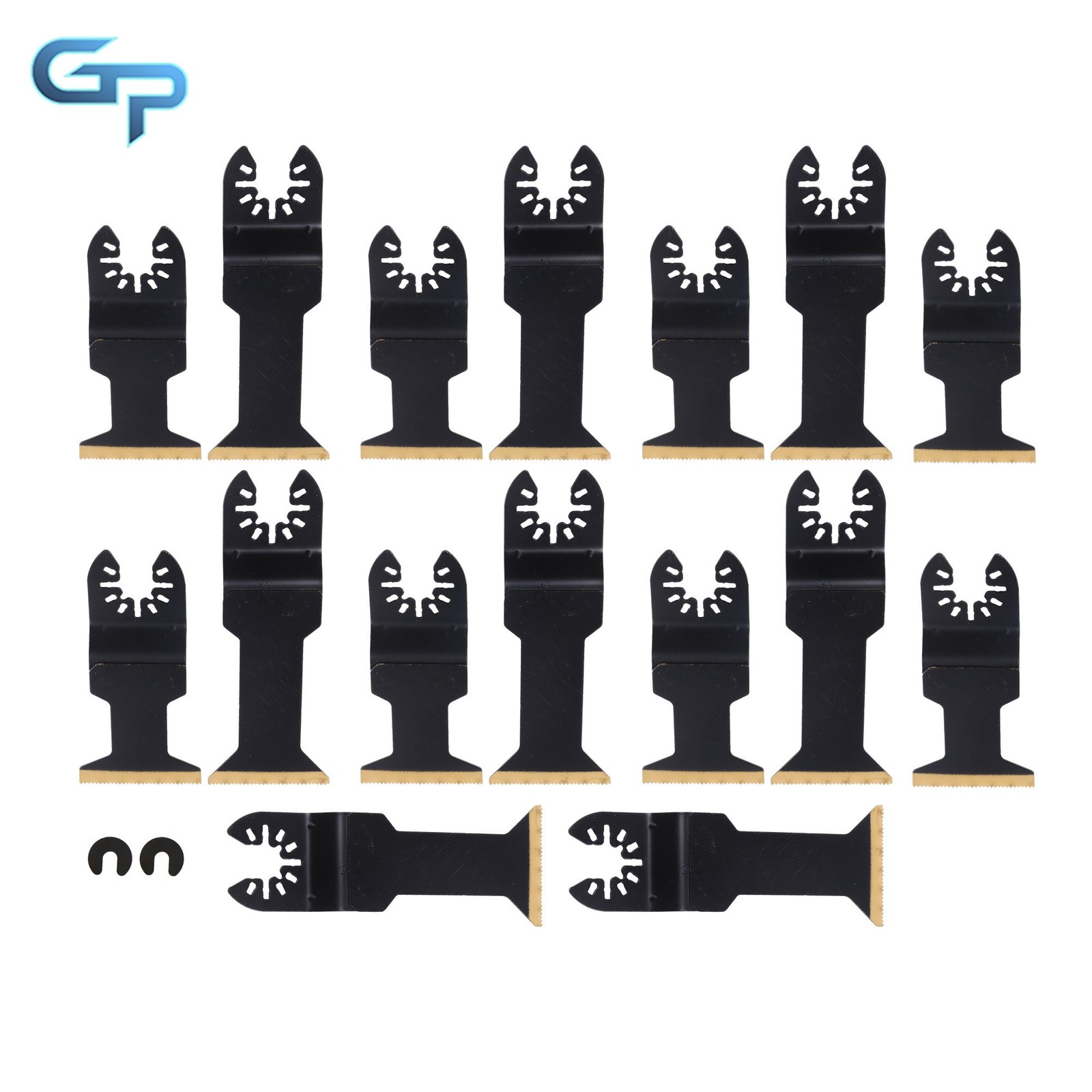 16 Pcs Extended Titanium Oscillating Saw Blades for Metal & Wood Cutting