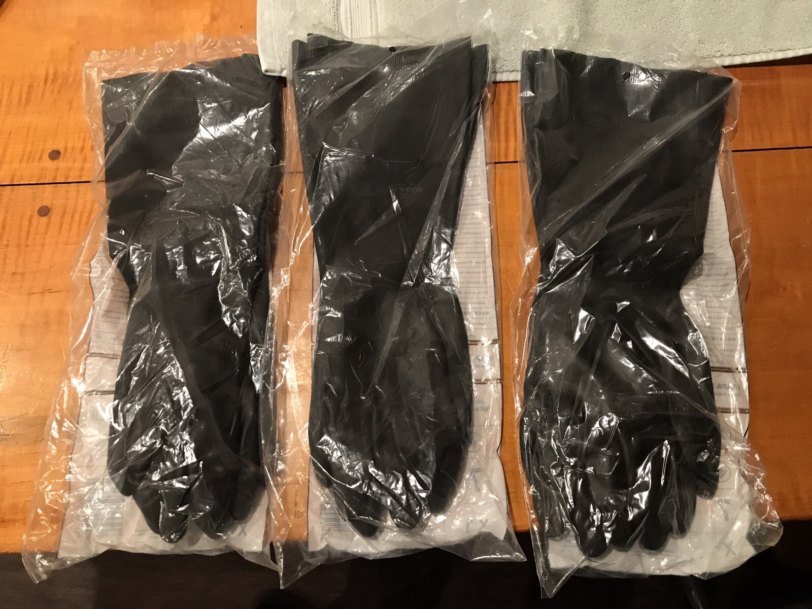 3 Pair Furniture Stripper Gloves MAPA NS-450 Neoprene 16″ Chemical Resistant Sz7