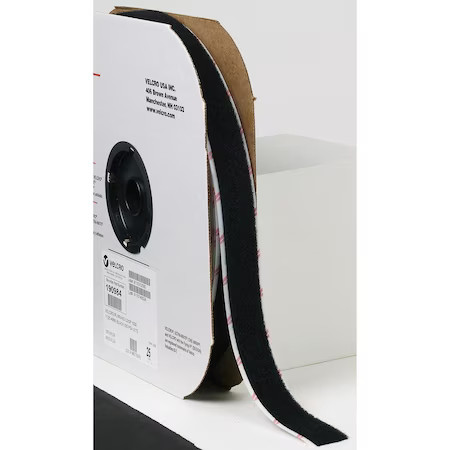 Velcro Brand 190984 Reclosable Fastener, Acrylic Adhesive, 75 Ft, 1 In W, Black