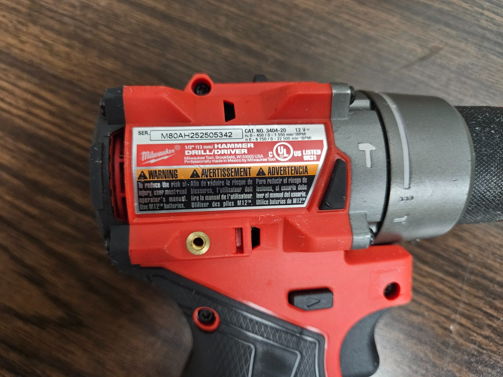 Milwaukee M12 FUEL 3404-20 1/2″ Brushless Hammer Drill/Driver Tool Only