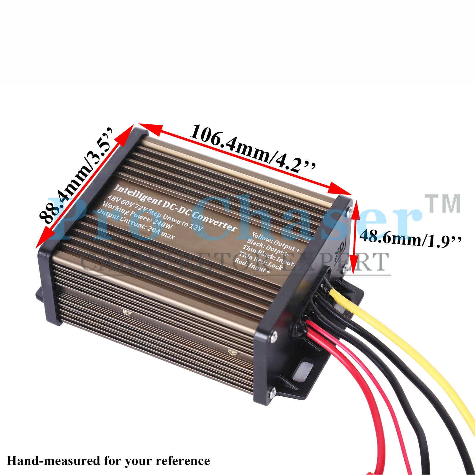 Pro Chaser DC-DC 48V 60V 72V Converter Regulator Step-Down to 12V 240W 20A