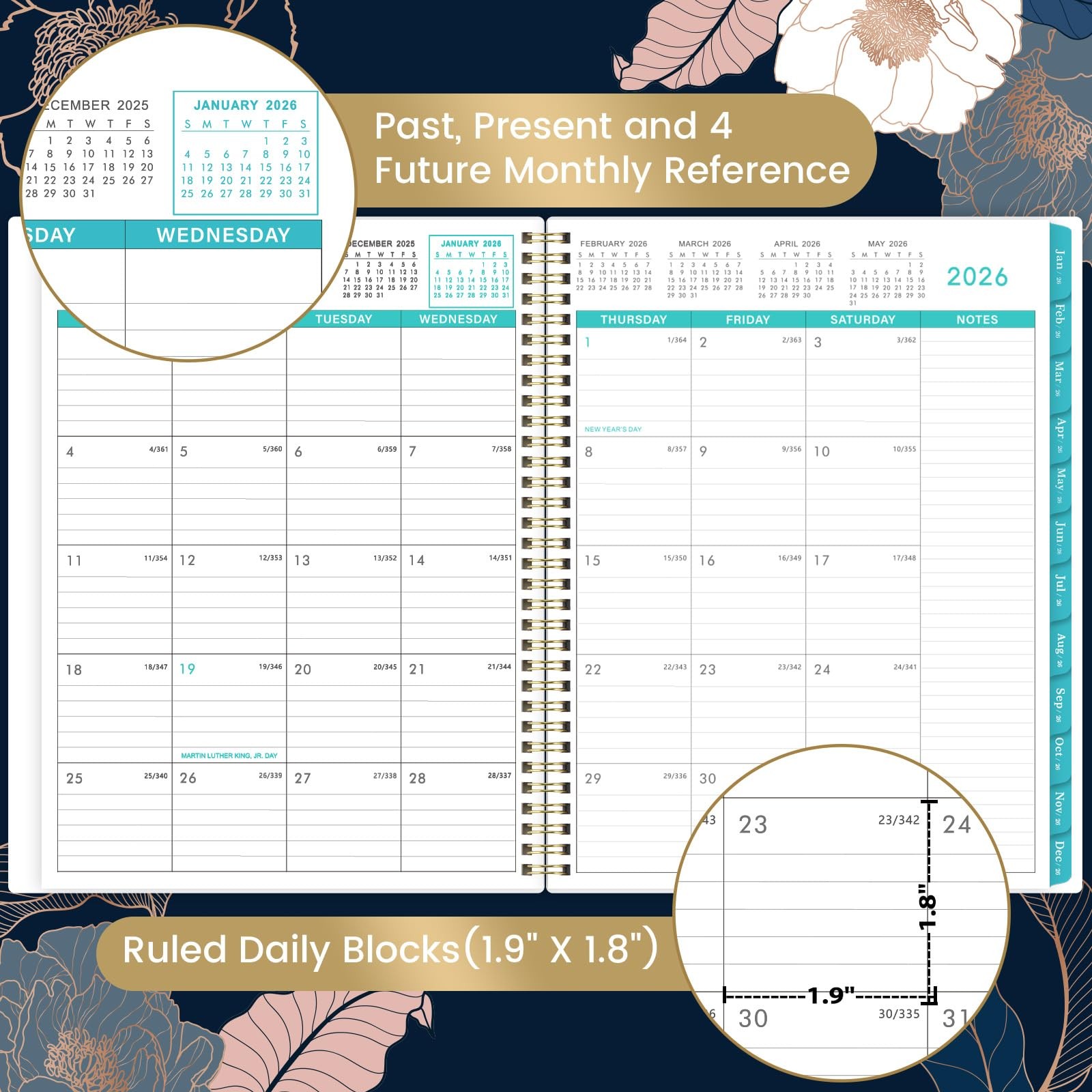 2024-2026 Monthly Planner/Calendar – 2024-2026 Monthly Planner with Tabs