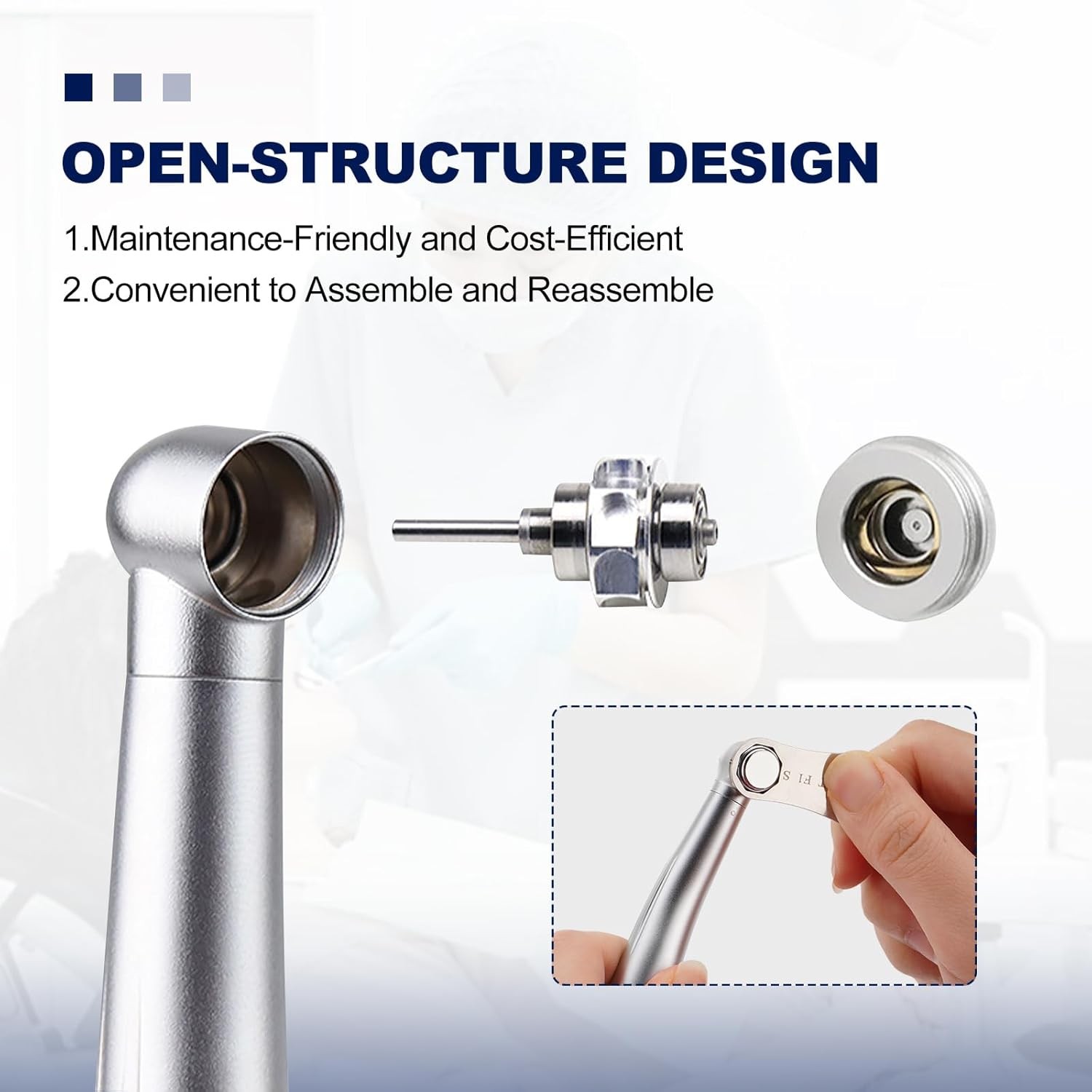 Sibodent E-generator Dental LED Fiber Optic High Speed Handpiece 4 Holes YBM
