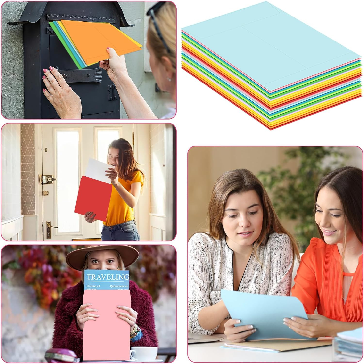 Colored 9 X 12 Envelopes, 20 Pcs Mailing Envelopes, Colorful Large Envelope, 100