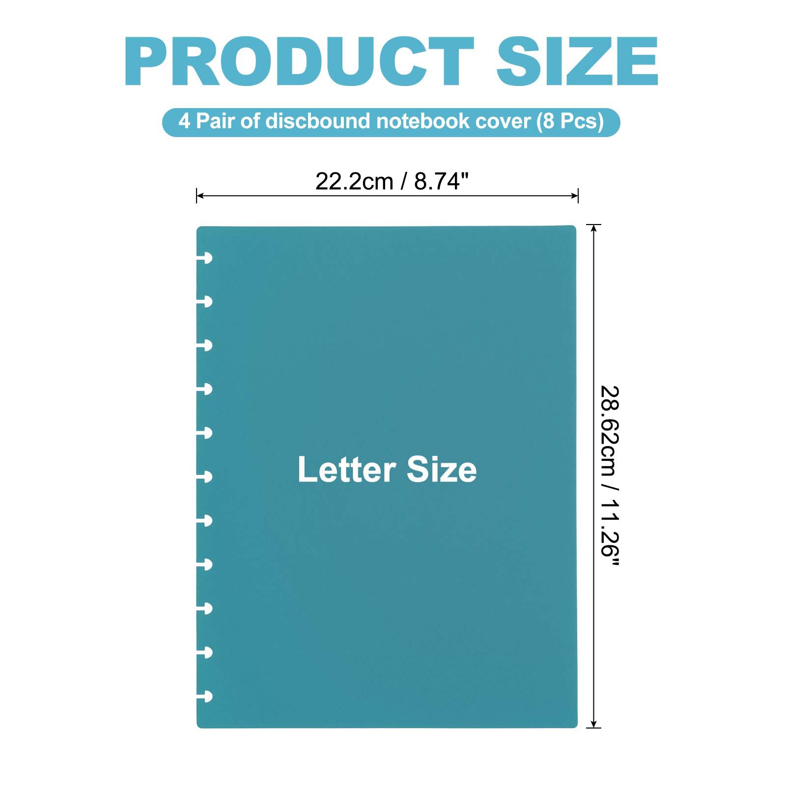 4 Pair Discbound Notebook Cover, Letter Size Planner Cover, Blue