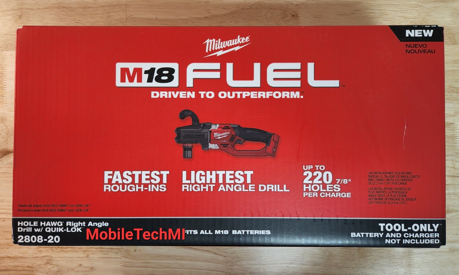 Milwaukee M18 FUEL Hole HAWG Right Angle Drill w/ 7/16″ Chuck QUIK-LOK 2808-20