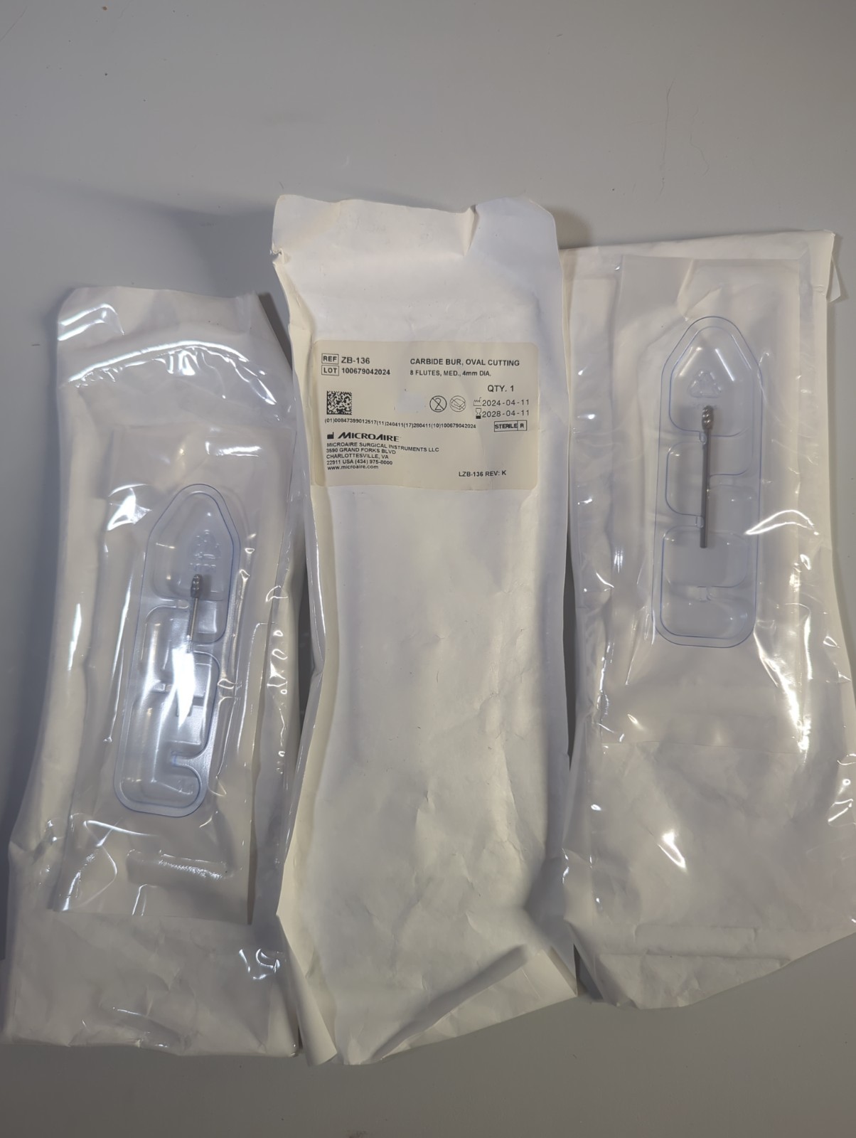 MICROAIRE Carbide Bur, # ZB-136 (3 Pack) Good Till 4/11/2028