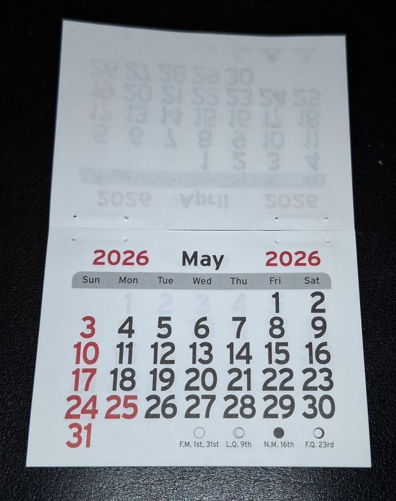 2026 Mini Tear Off Calendar Color Moon Peel & Stick Up Business Card Holder FREE