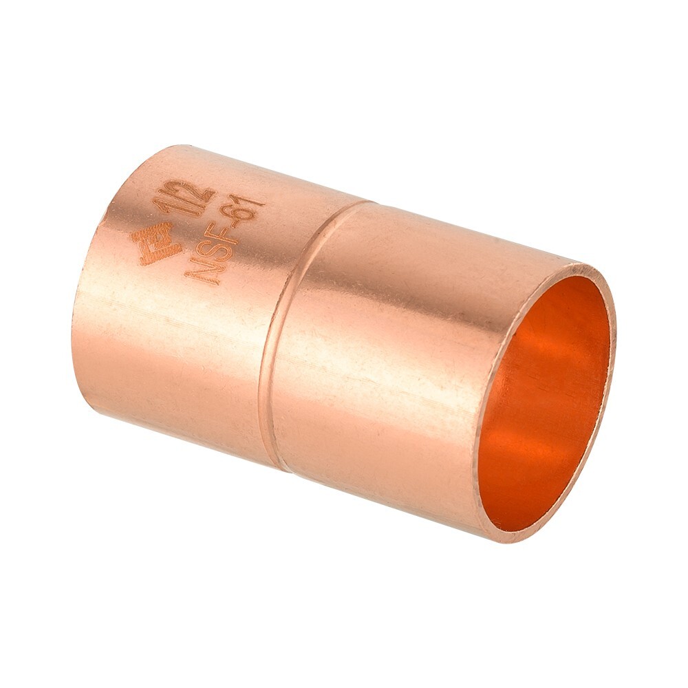 100 PCS EFIELD 1/2″ C X C Copper Coupling With Rolled Stop, Lead Free, Pro Pack