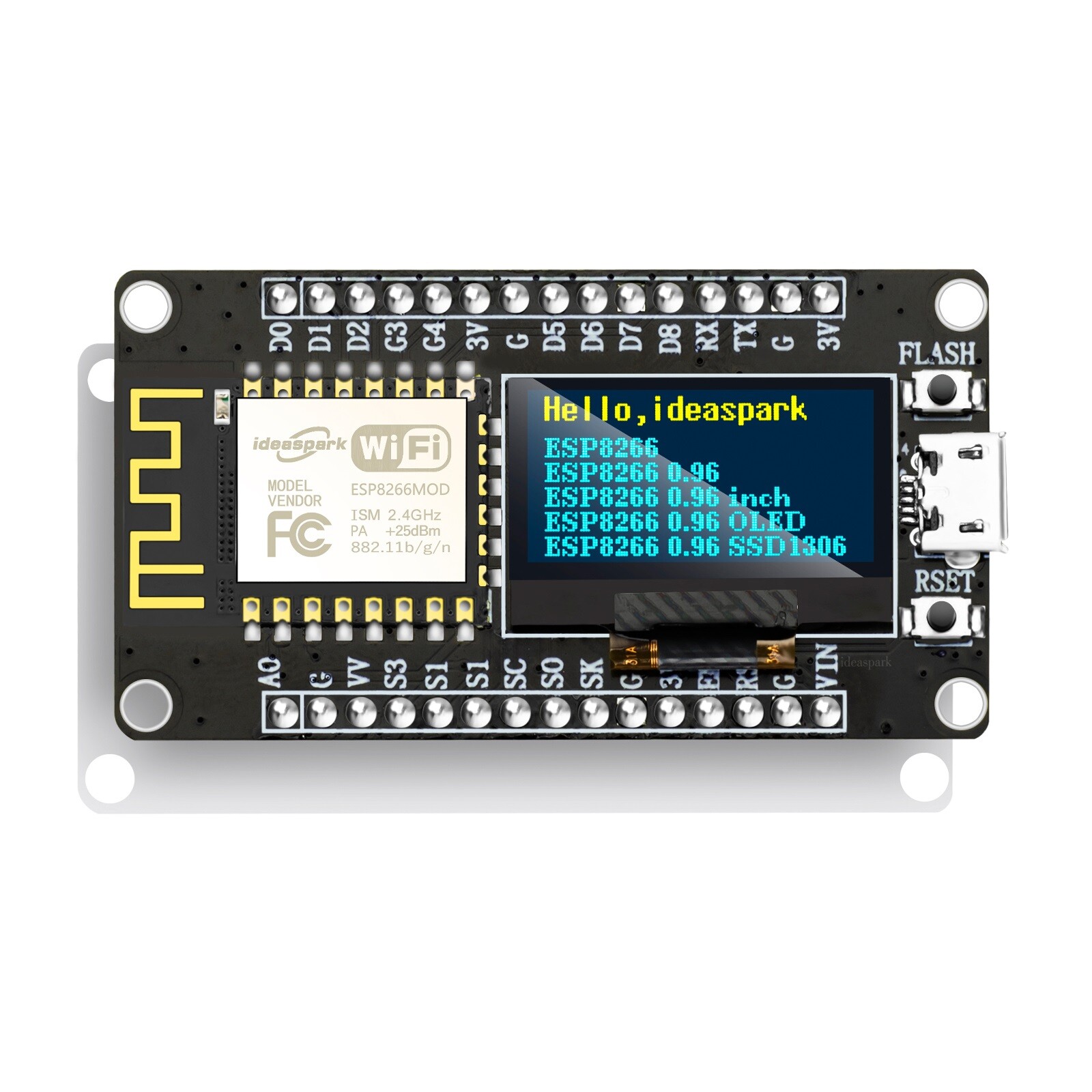 NodeMCU ESP8266 Development Board 0.96” OLED Display for Arduino /Micropython