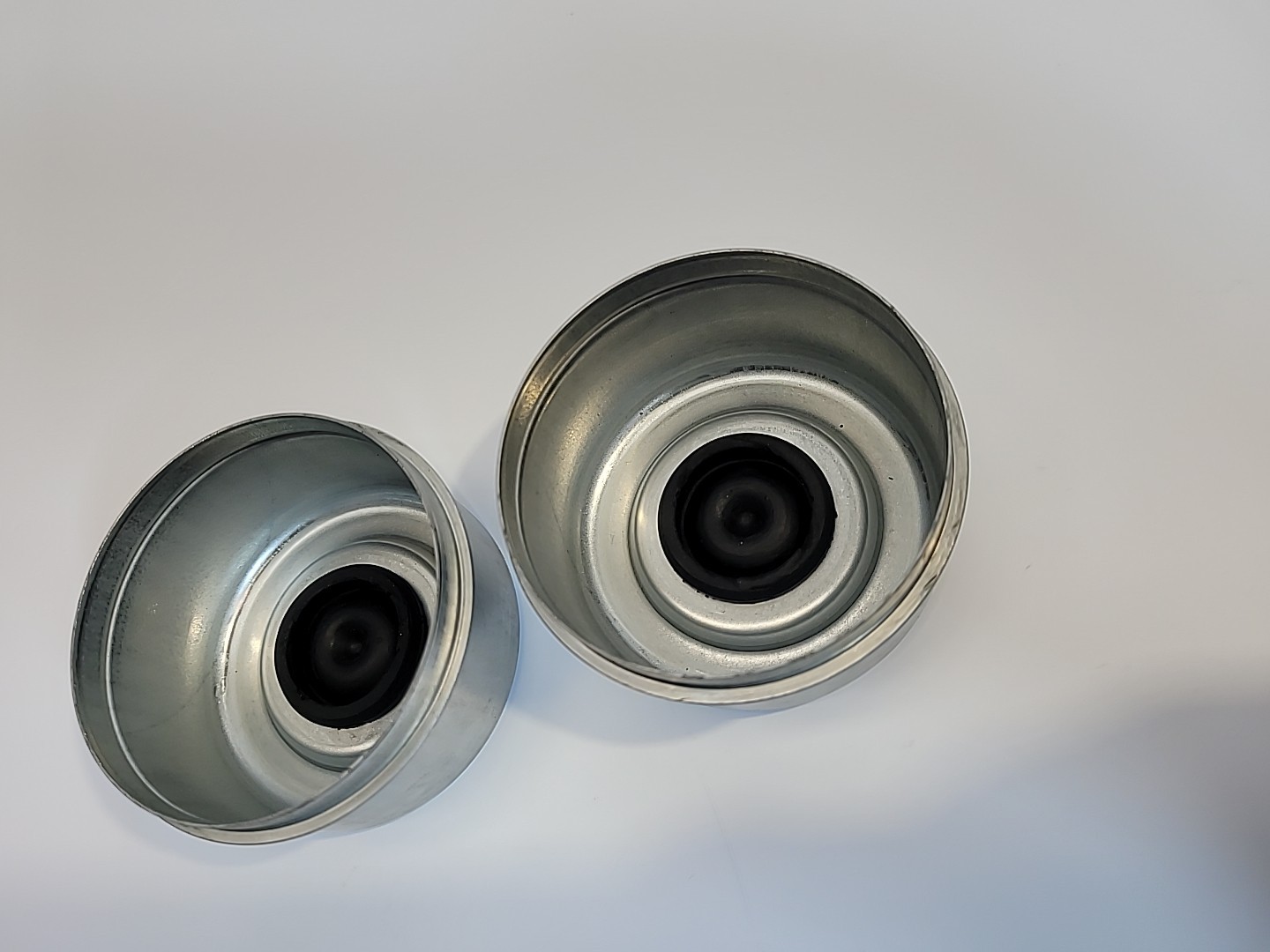 2 Trailer Axle Hub 8 Lug EZ Lube Drive in Dust Cap w/ Removable Grommet 2.72″ OD