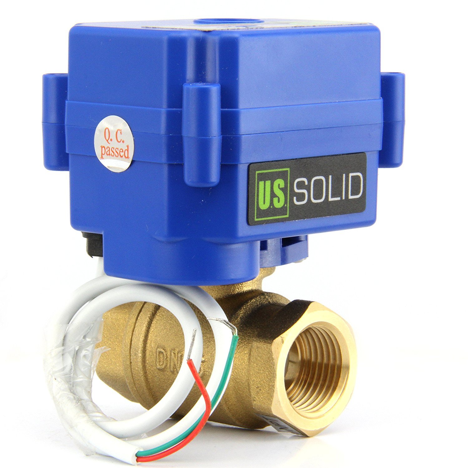 U.S. Solid 1″ NPT Motorized Ball Valve N/C 9V 12V 24V AC/DC 2-Wire Brass