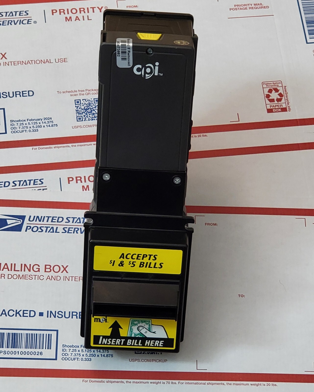 CPI / MEI Talos T7T2-U5M Bill Acceptor 24V-MDB – Accepts $1-$20 Refurbished