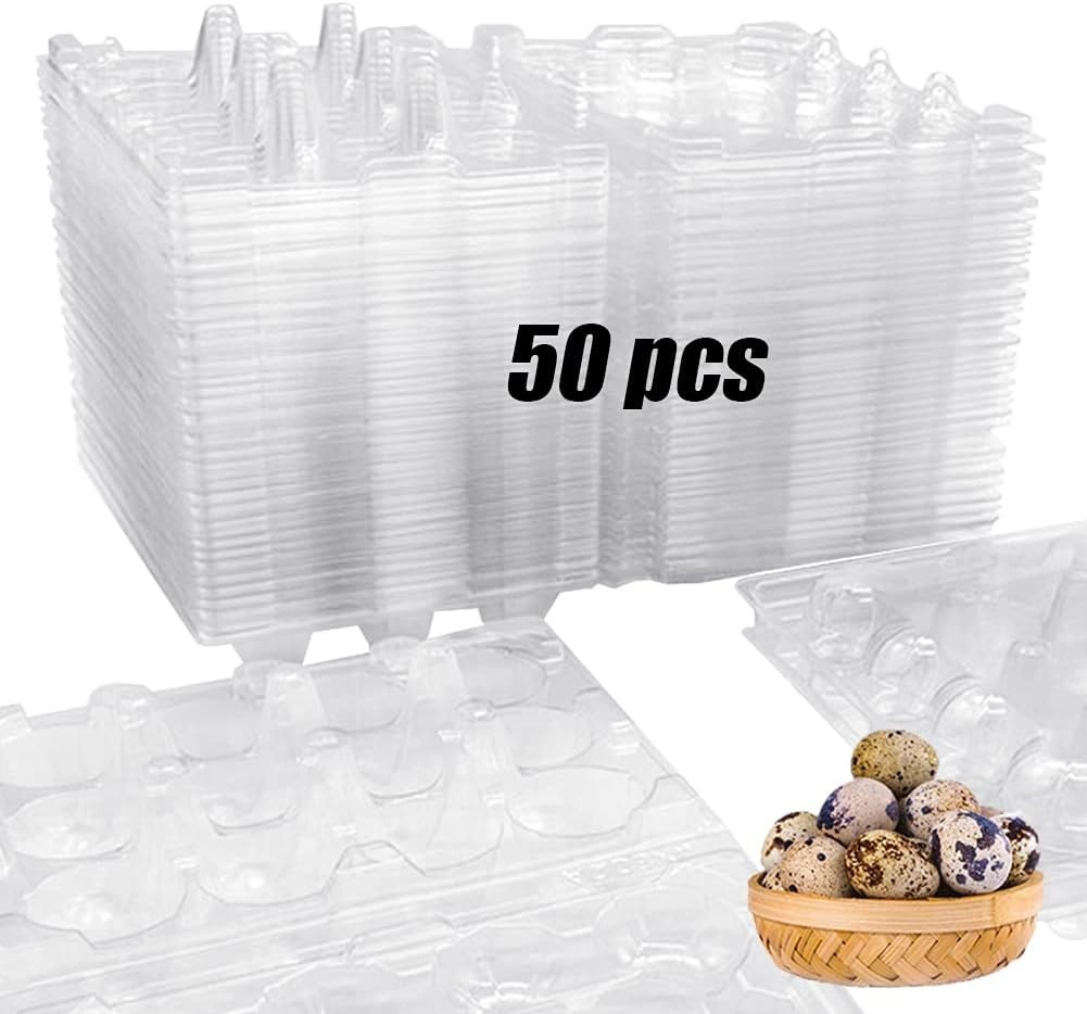 50 Pcs Quail Egg Cartons,12 Grids Small Egg Storage Holders,Quail Eggs Bulk C…