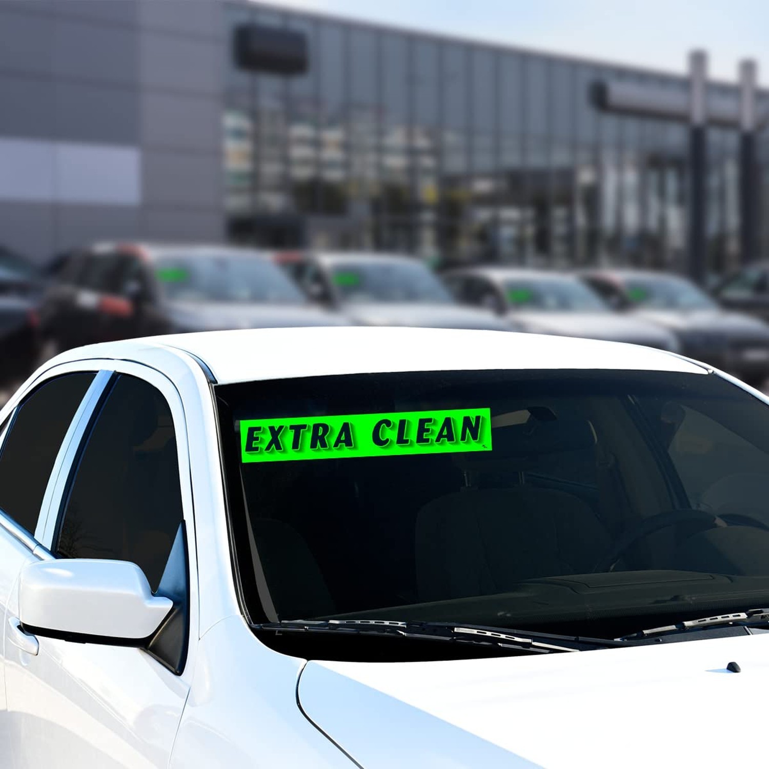 Versa-Tags Chartreuse Green Vinyl Slogan Stickers – 12-Pack for Car Dealer Wi…