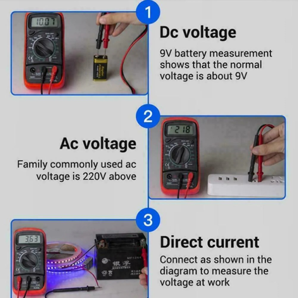Digital Multimeter XL830L AC DC Voltmeter Ammeter Ohmmeter Tester USA