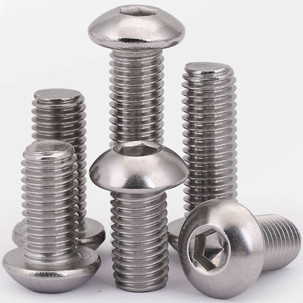 M10 x 1.5 304 Stainless Steel Button Head Socket Cap Screws Allen Bolts ISO 7380