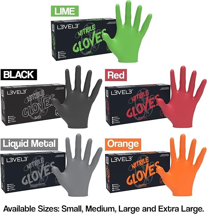 Level 3 Nitrile Gloves Professional Heavy Duty Disposable Gloves Latex Free