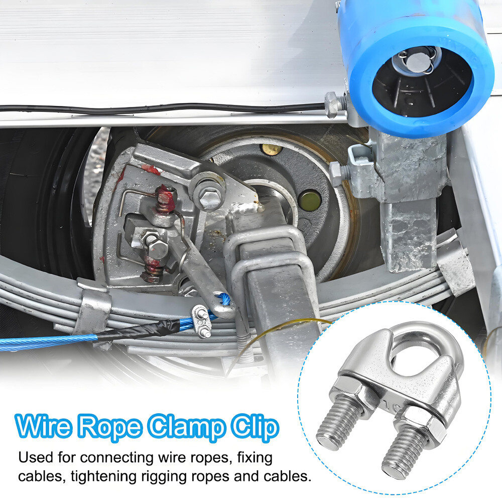 Wire Rope Grips Steel Cable Grip Clamp U Bolt 2mm 3mm 4mm 5mm 6mm 8mm to 20mm