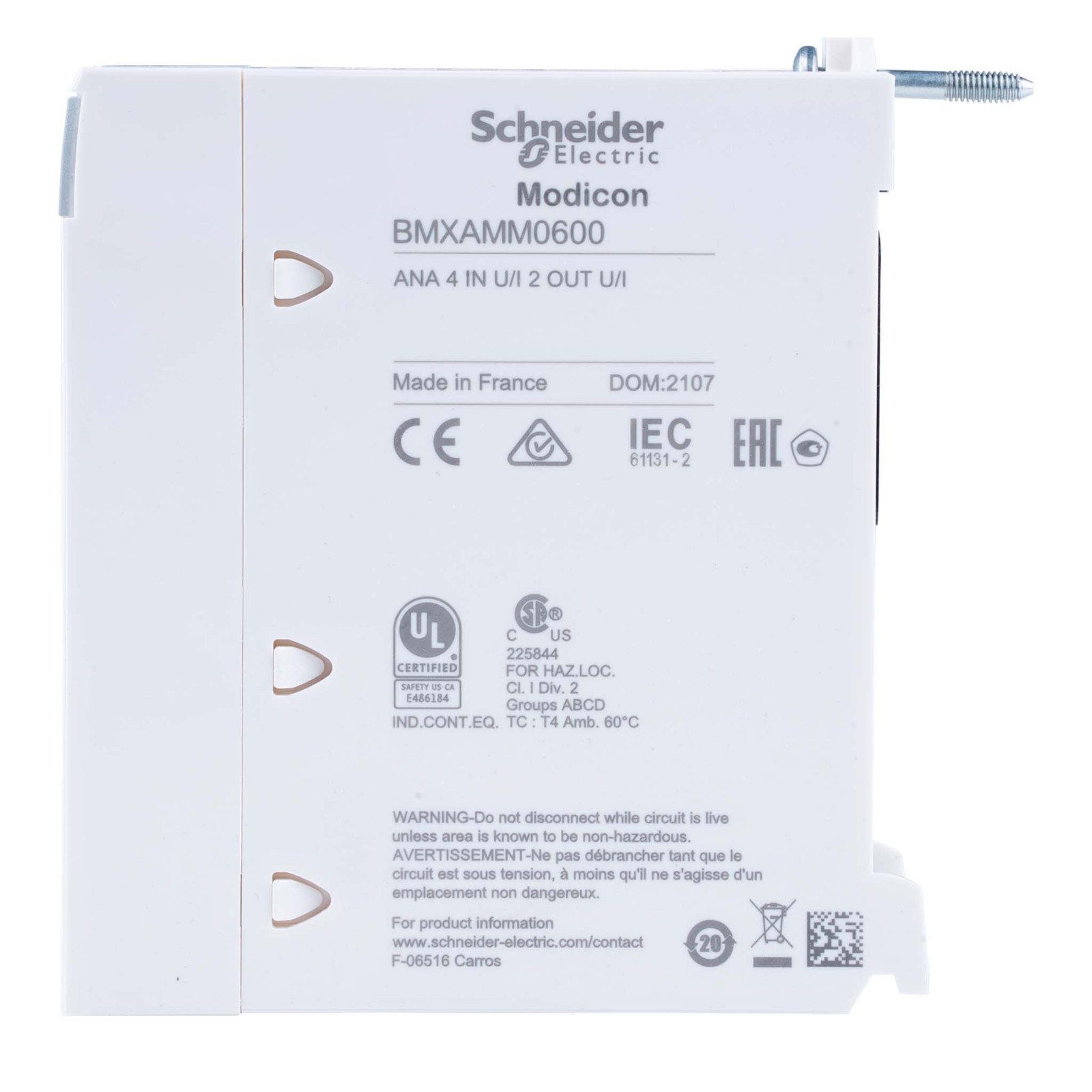 Schneider BMXAMM0600 Modicon X80 20-Way 1-Connector Analog I/O Module 4I/2O