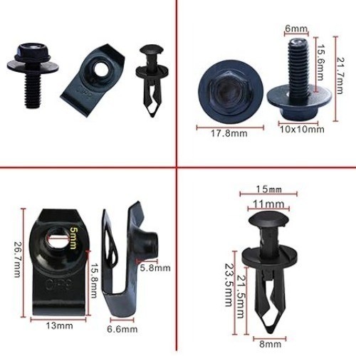 35-Piece Engine Undercarriage Splash Shield and Bumper Fender Liner Fastener Kit
