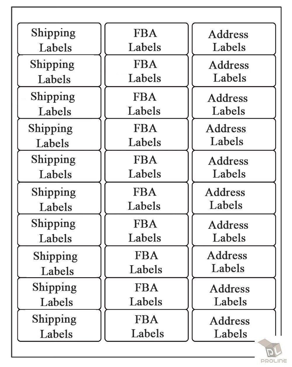 30/sheet 1″ x 2 5/8″ Address Mailing Labels Sheet FBA SKU Labels 30 UP Adhesive